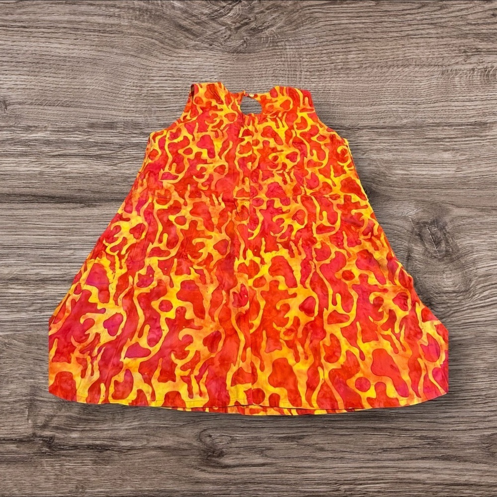 Bali Batiks Hand Painted Resort Wear Sleeveless Dress Size Large